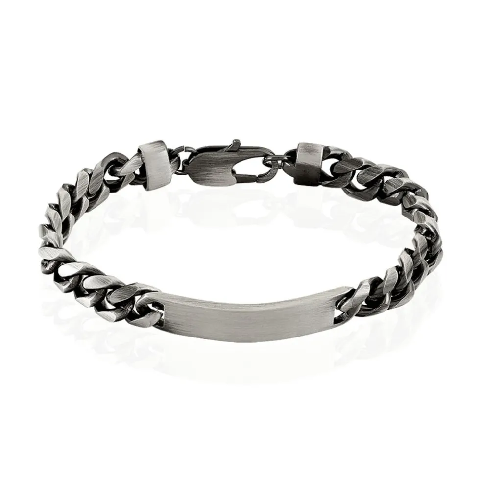 Bracelet Identité Esteban Acier Gris