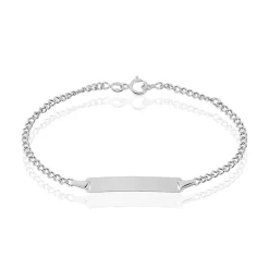 Bracelet Identité Etheline Maille Gourmette Or Blanc