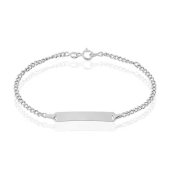 Bracelet Identité Etheline Maille Gourmette Or Blanc