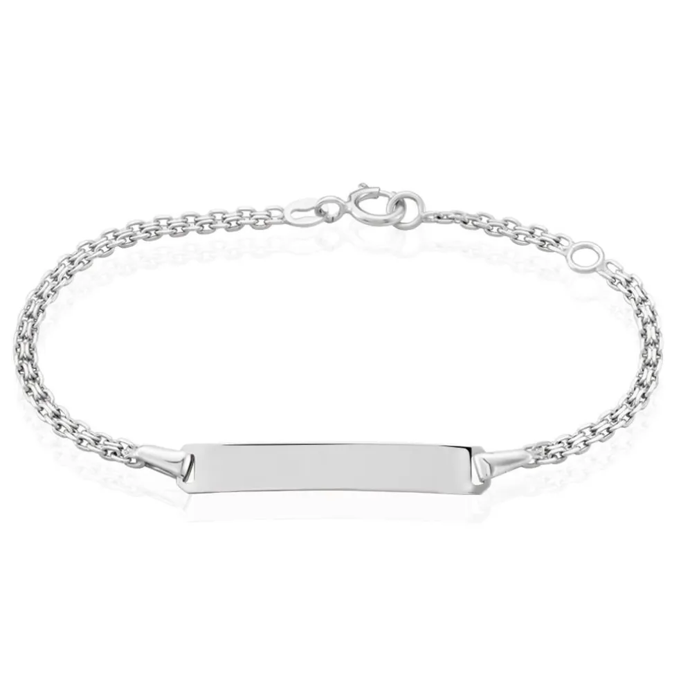 Bracelet Identité Euphenia Maille Bismark Or Blanc