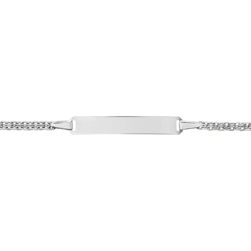 Bracelet Identité Euphenia Maille Bismark Or Blanc