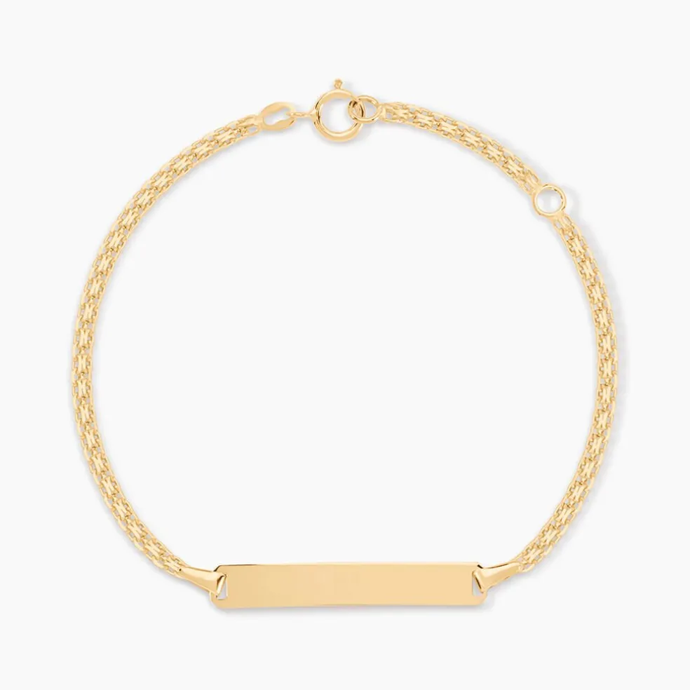 Bracelet Identité Euphenia Maille Bismark Or Jaune