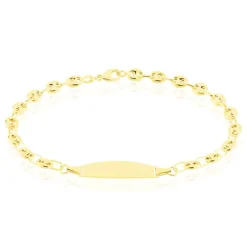 Bracelet Identité Evin Maille Grain De Cafe Or Jaune