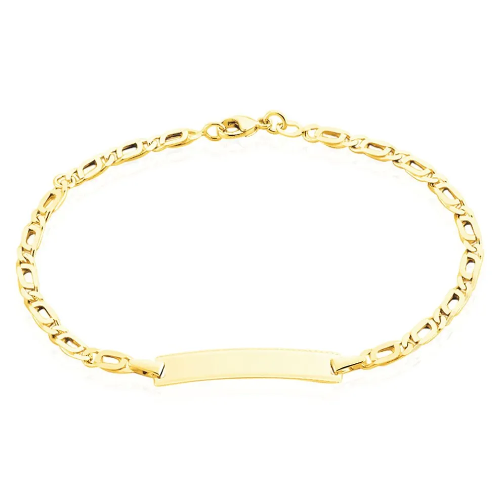 Bracelet Identité Fanelia Maille Marine Or Jaune