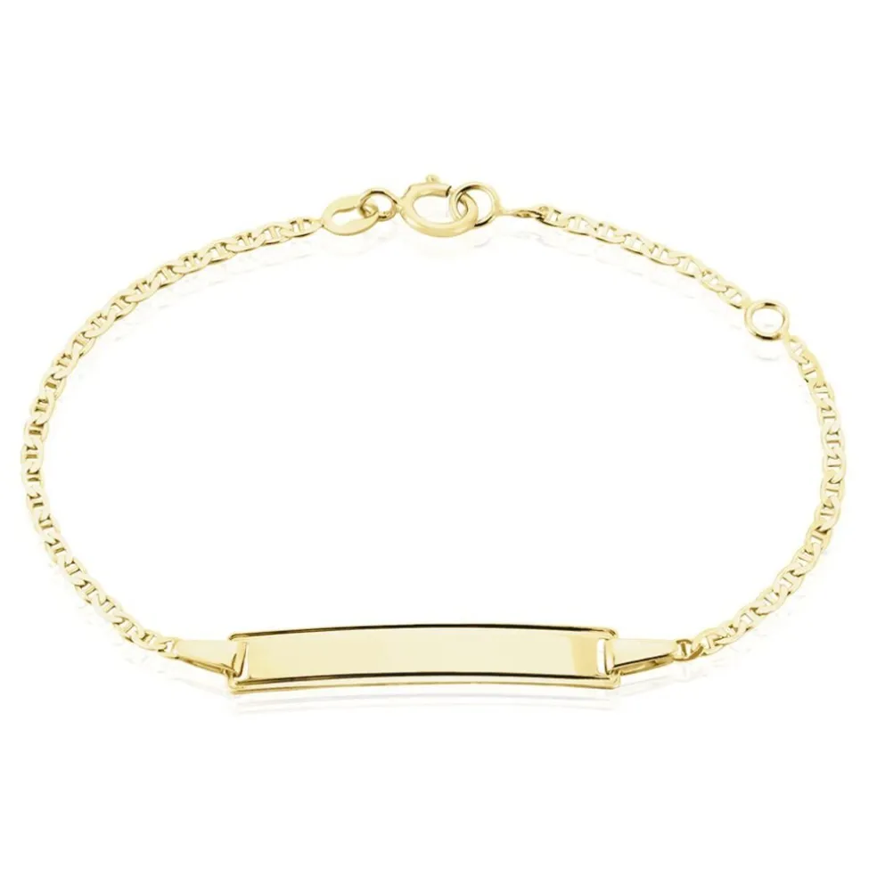 Bracelet Identité Fanelia Maille Marine Or Jaune