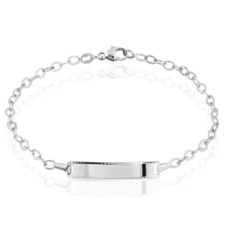 Bracelet Identité Gaspardine Maille Forçat Or Blanc