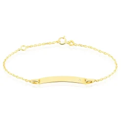 Bracelet Identité Gaspardine Maille Forçat Or Jaune Oxyde De Zirconium