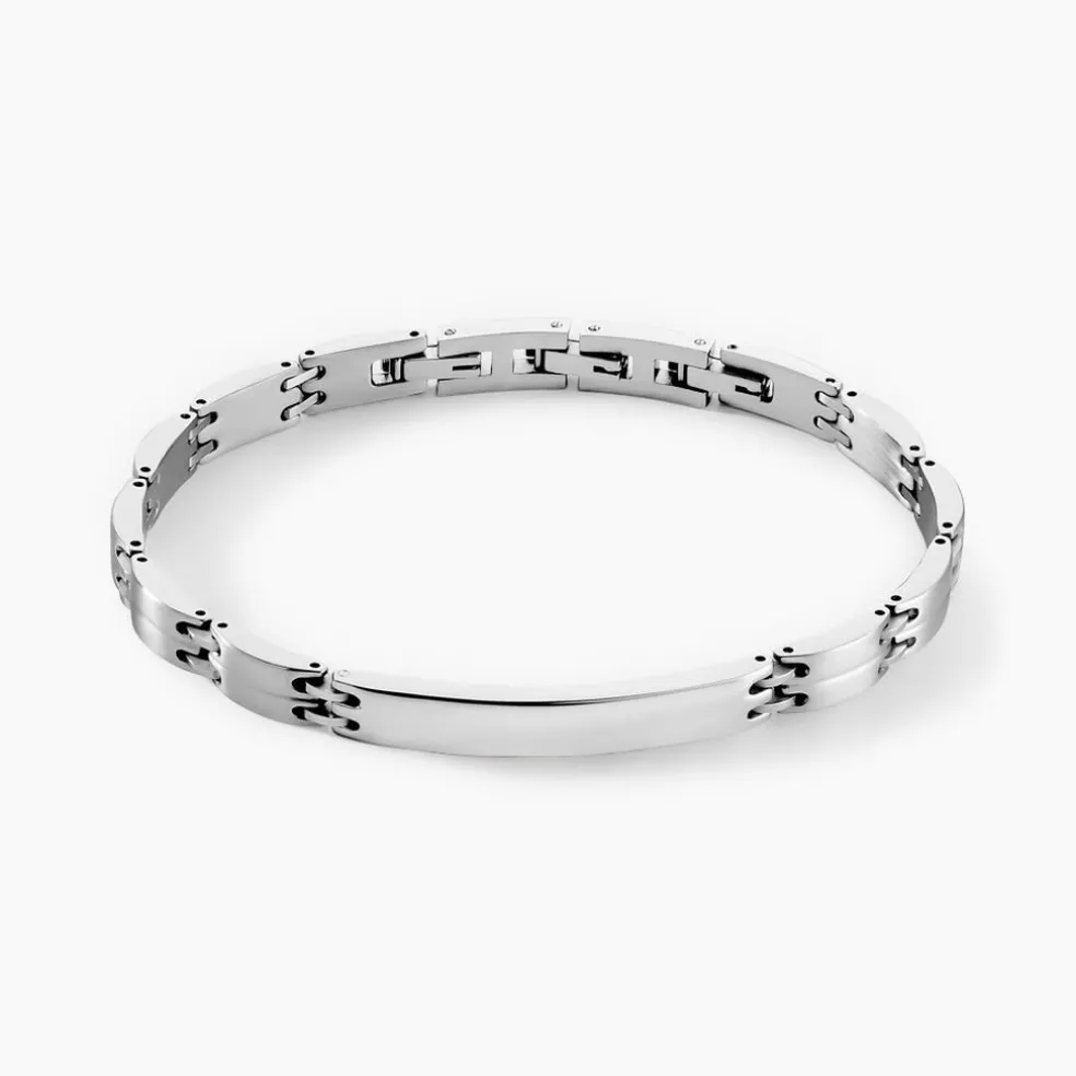 Bracelet Identité Isidore Acier Blanc