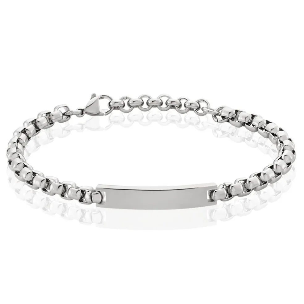 Bracelet Identite Acier Blanc Doryan