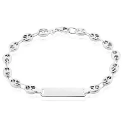 Bracelet Identite Argent Blanc Carrus