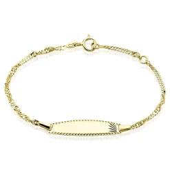 Bracelet Identite Bebe Or Jaune Ericka