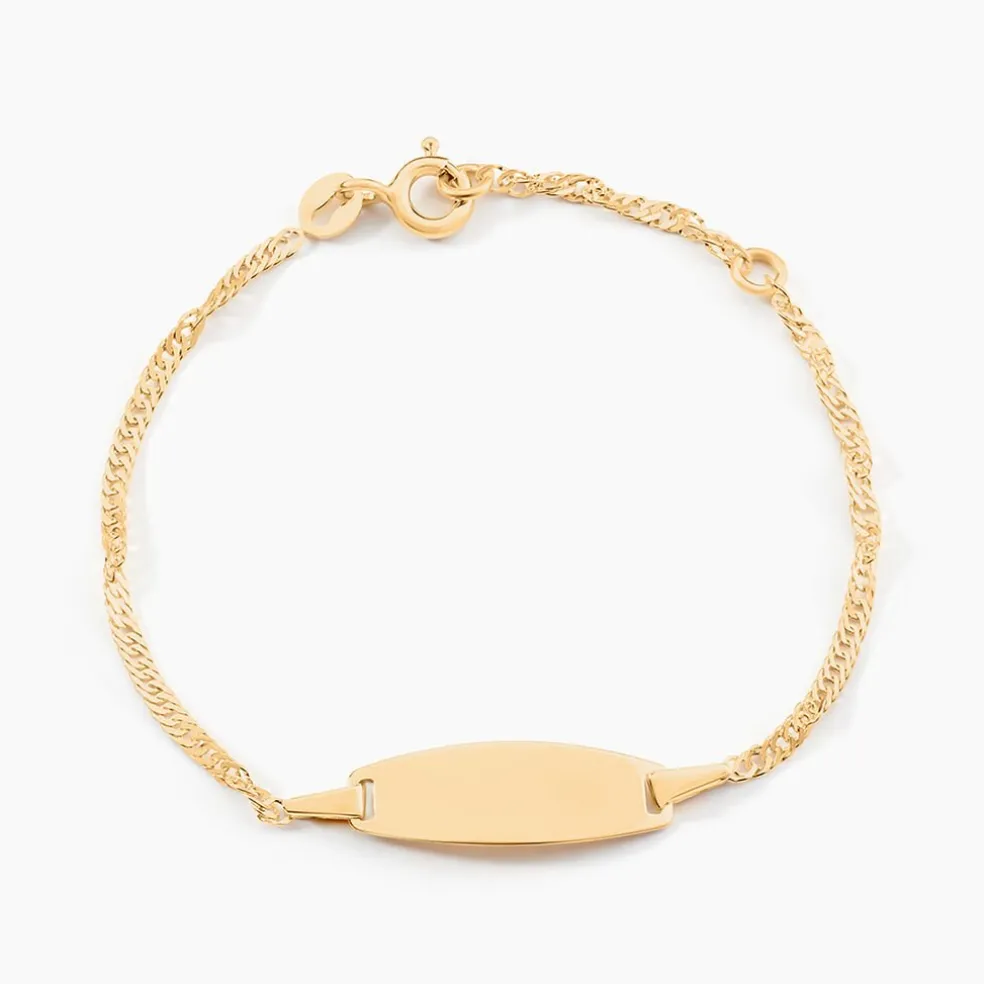 Bracelet Identite Bebe Or Jaune Ericka
