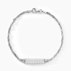 Bracelet Identitée Halia Argent Blanc