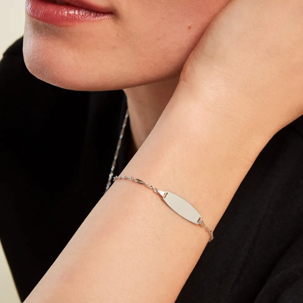 Bracelet Identitée Myline Argent Blanc