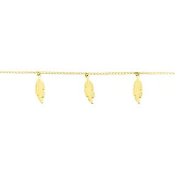 Bracelet Indian Nature Feuilles Or Jaune