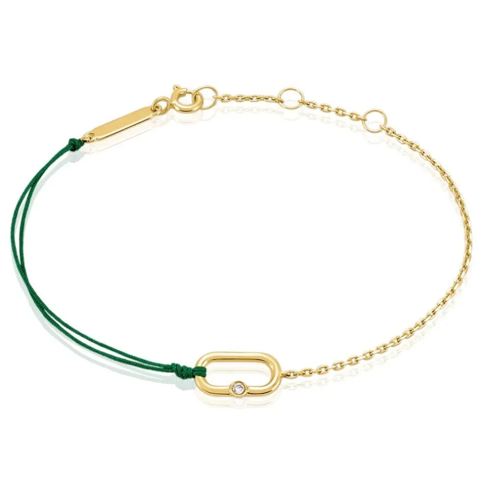 Bracelet Infini Pop Argent Jaune Oxyde De Zirconium