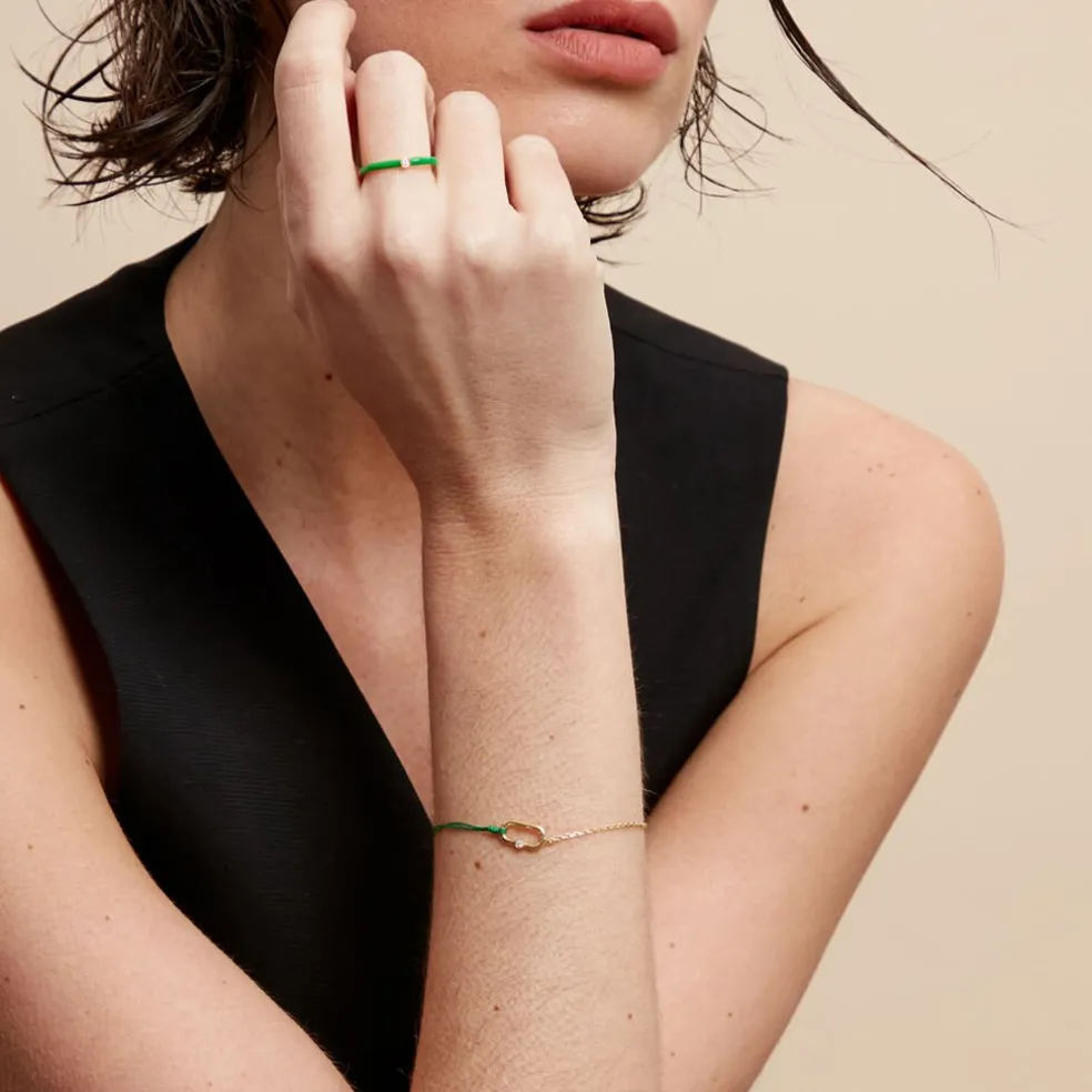 Bracelet Infini Pop Argent Jaune Oxyde De Zirconium