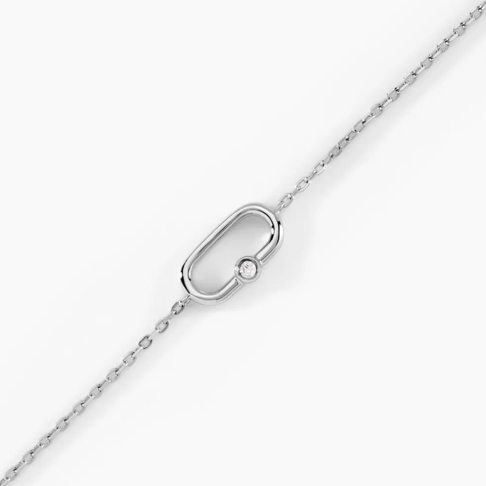 Bracelet Infini Pop Argent Blanc Oxyde De Zirconium