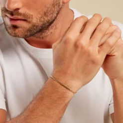 Bracelet Iris Or Jaune Maille Gourmette