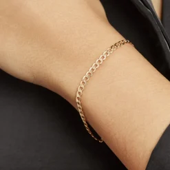 Bracelet Iris Or Jaune Maille Gourmette