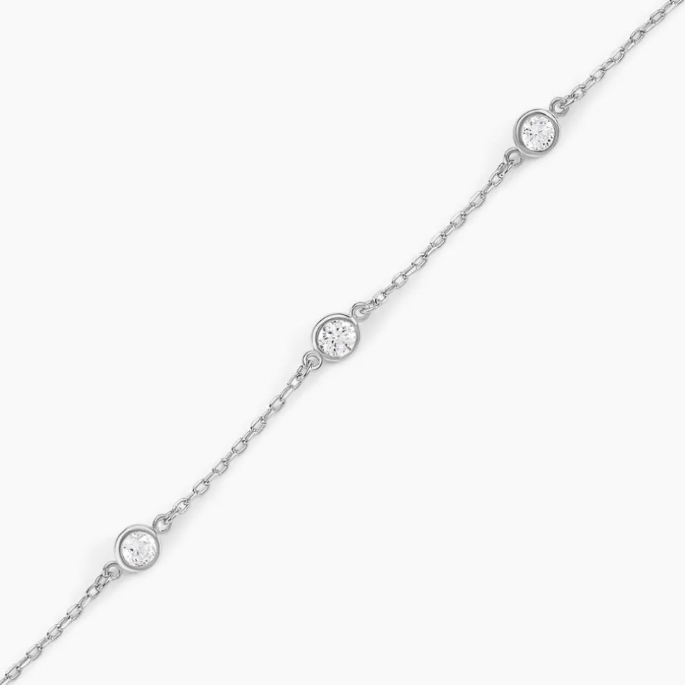 Bracelet Iseline Argent Blanc Oxyde De Zirconium