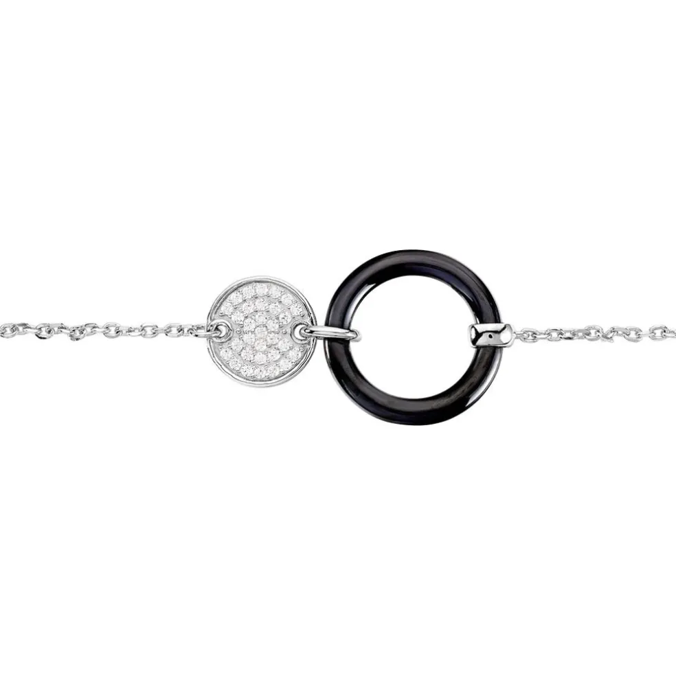 Bracelet Issara Argent Blanc Céramique Et Oxyde De Zirconium
