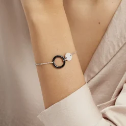 Bracelet Issara Argent Blanc Céramique Et Oxyde De Zirconium