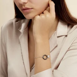 Bracelet Issara Argent Blanc Céramique Et Oxyde De Zirconium