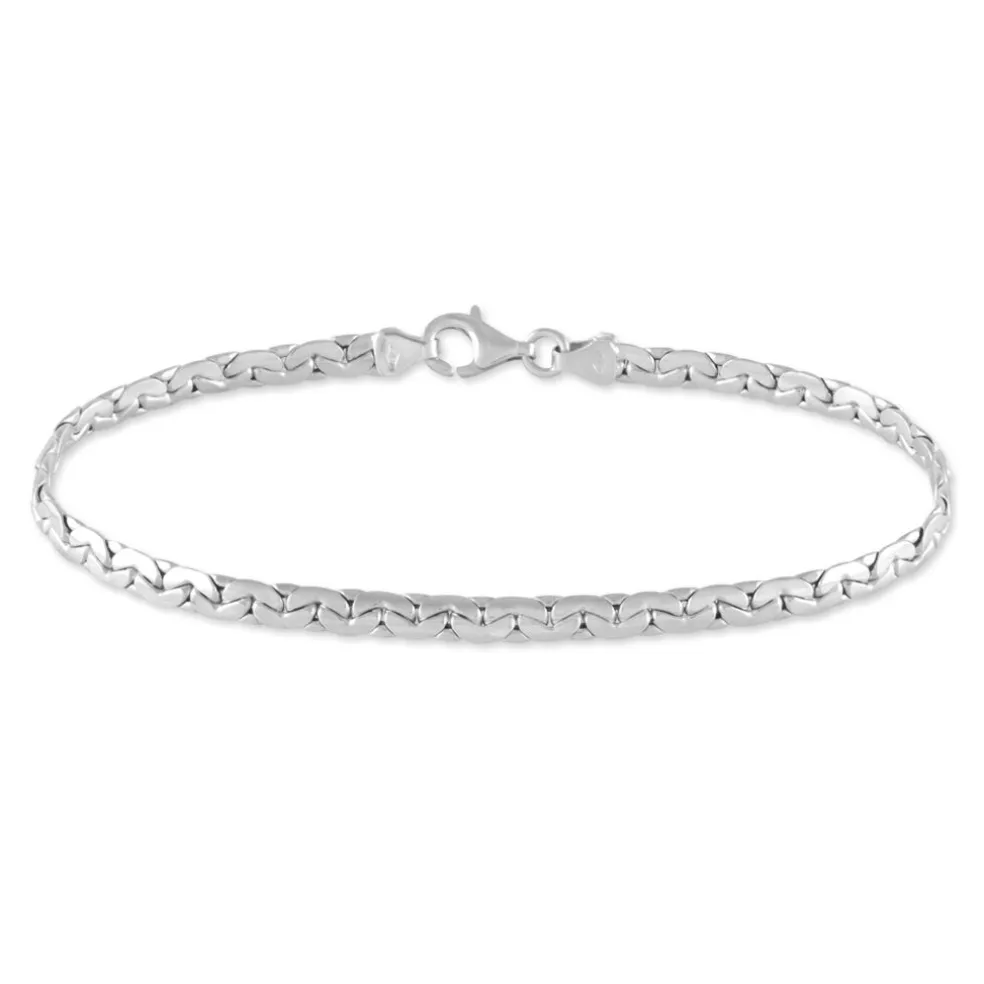 Bracelet Ivy Maille Haricot Or Blanc
