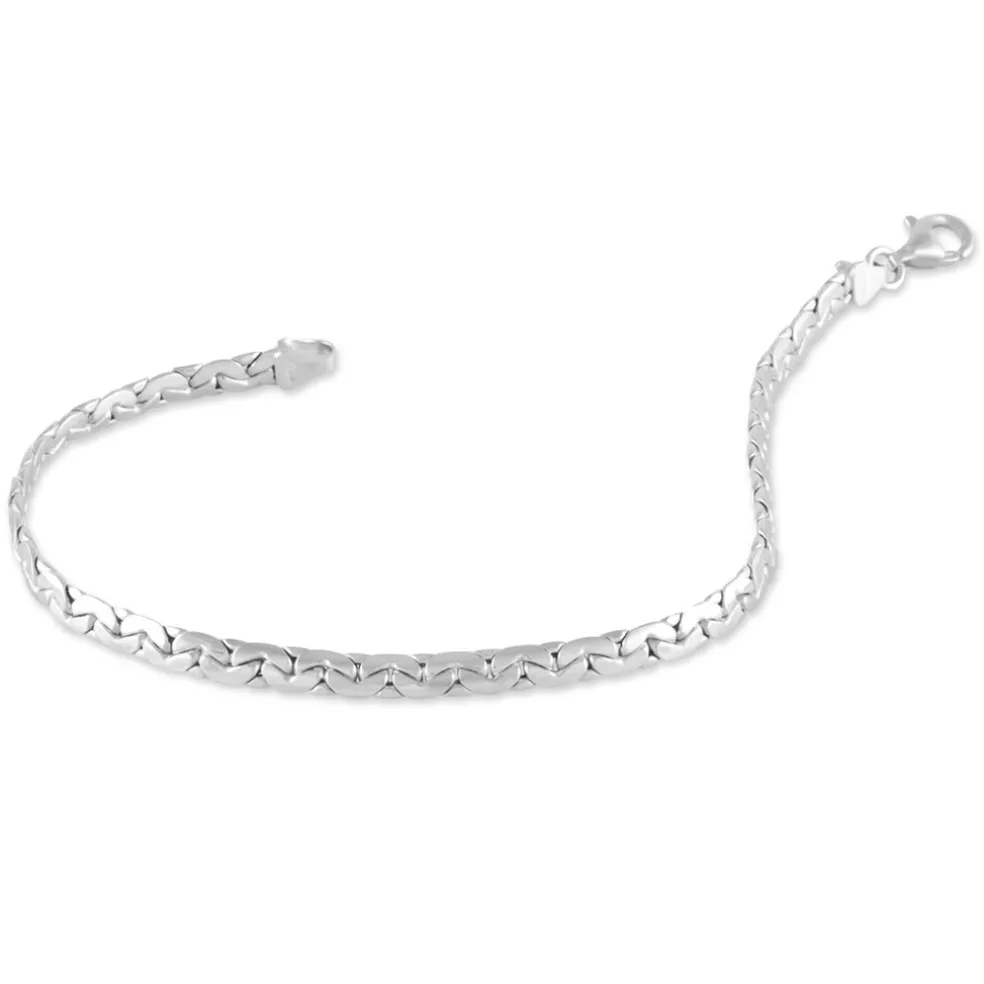 Bracelet Ivy Maille Haricot Or Blanc