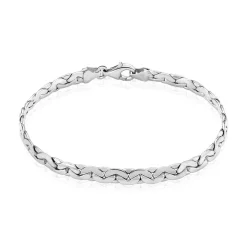 Bracelet Ivy Maille Haricot Or Blanc