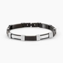Bracelet Jack Acier Blanc Noir