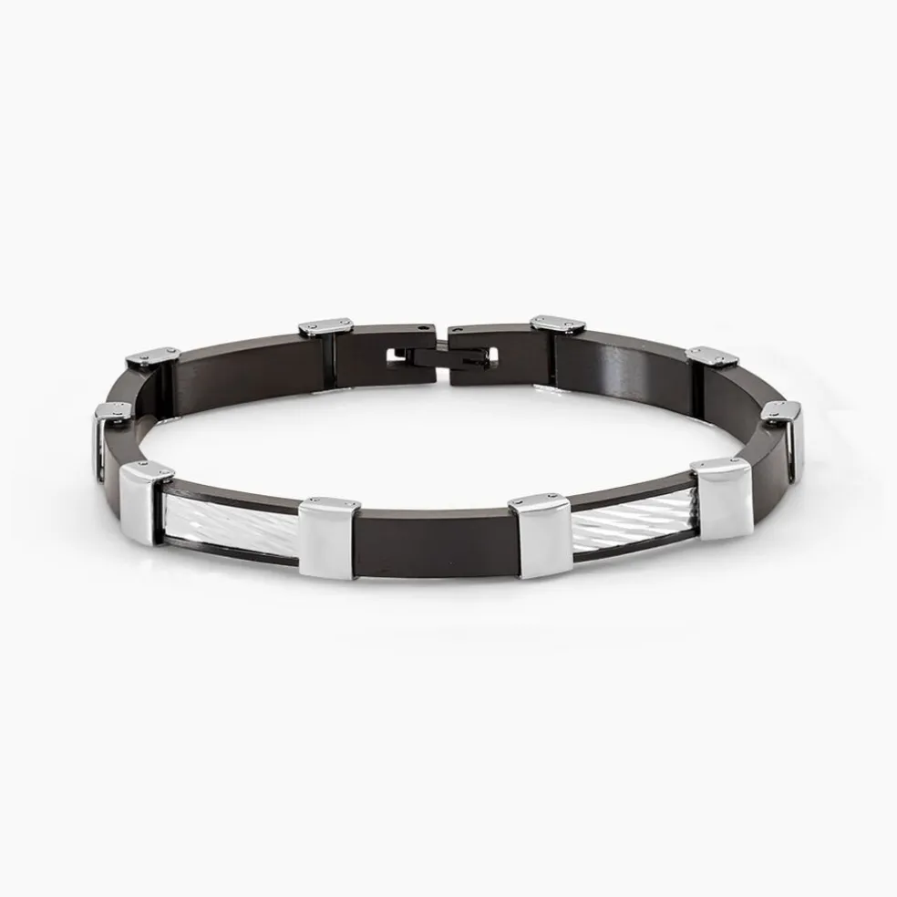 Bracelet Jack Acier Blanc Noir