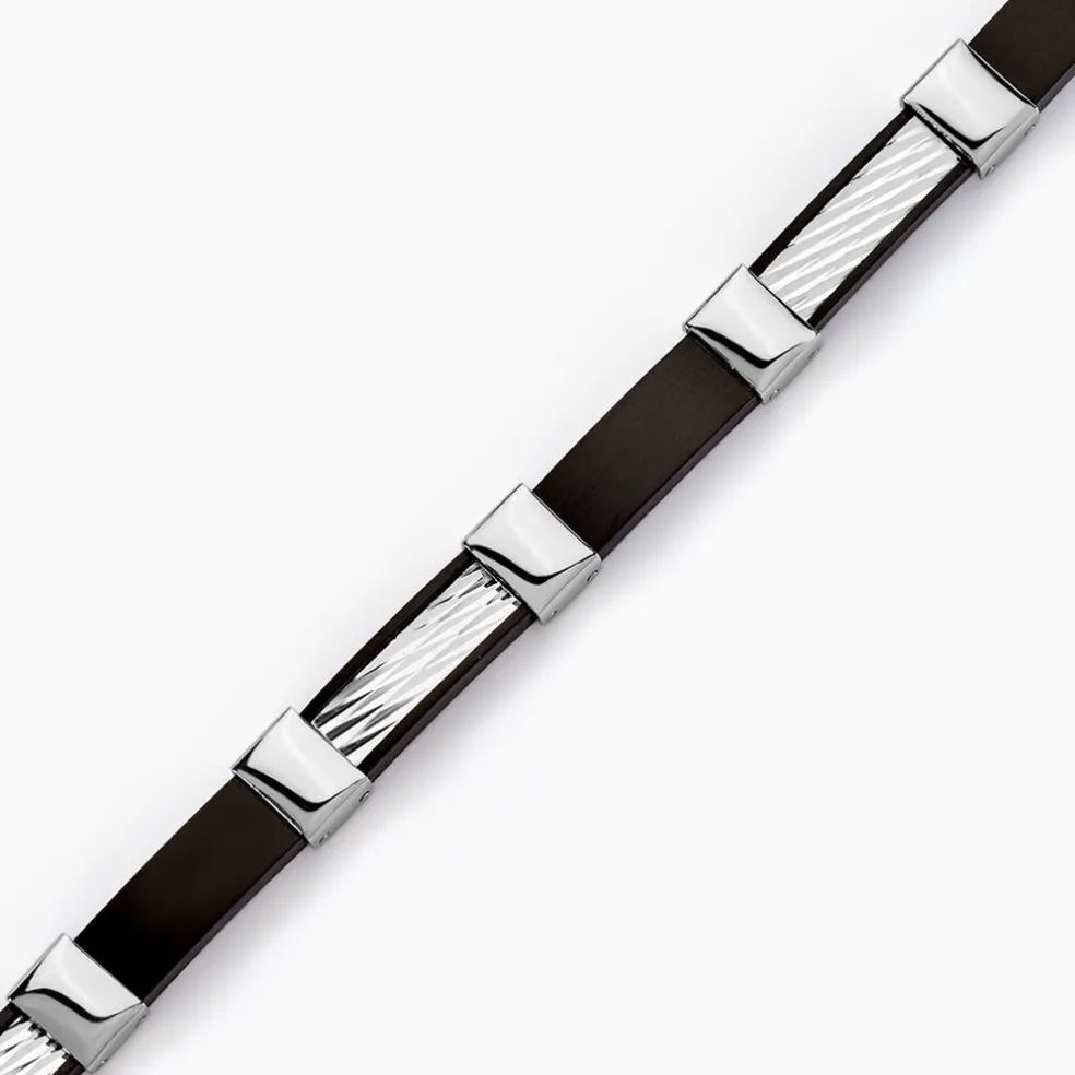 Bracelet Jack Acier Blanc Noir