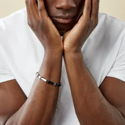 Bracelet Jack Acier Blanc Noir
