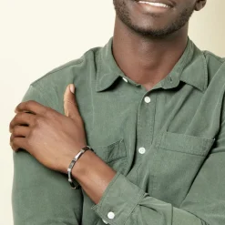 Bracelet Jack Acier Blanc Noir