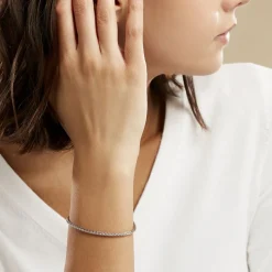 Bracelet Jany Maille Palmier Or Blanc