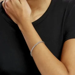 Bracelet Jany Maille Palmier Or Blanc