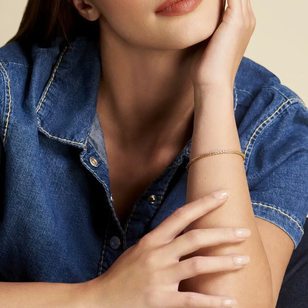 Bracelet Jany Maille Palmier Or Jaune