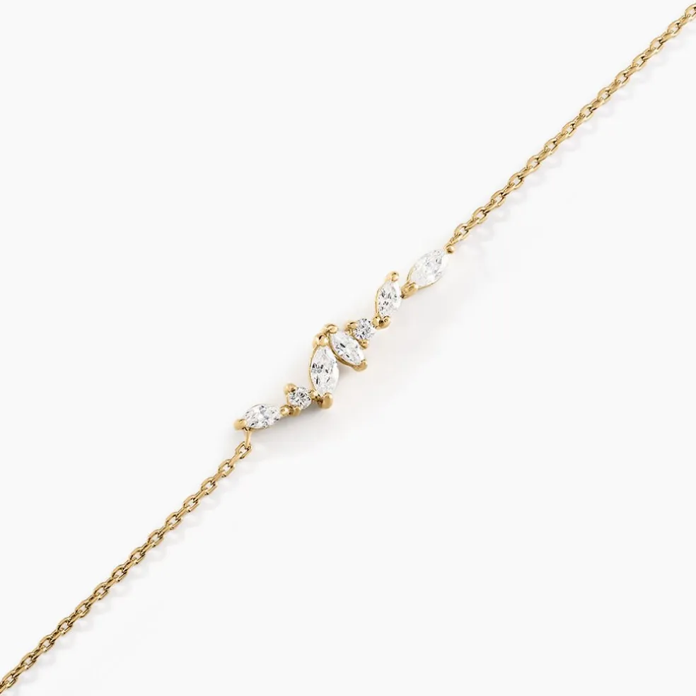 Bracelet Jardins D'hiver Plaqué Or Jaune Oxyde De Zirconium