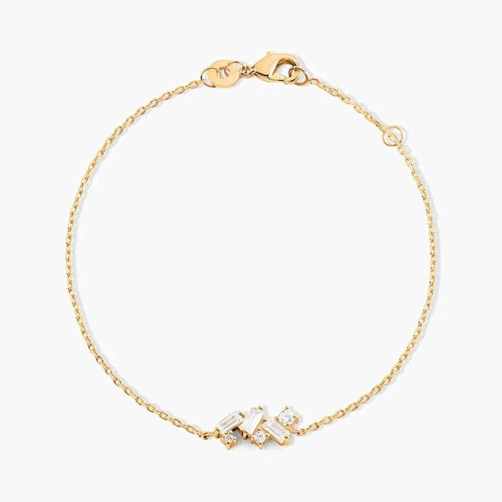 Bracelet Jardins D'hiver Plaqué Or Jaune Oxyde De Zirconium