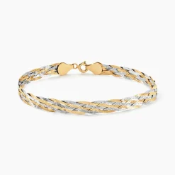 Bracelet Jasmin Tresse Or Bicolore