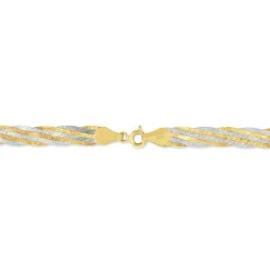 Bracelet Jasmin Tresse Or Bicolore