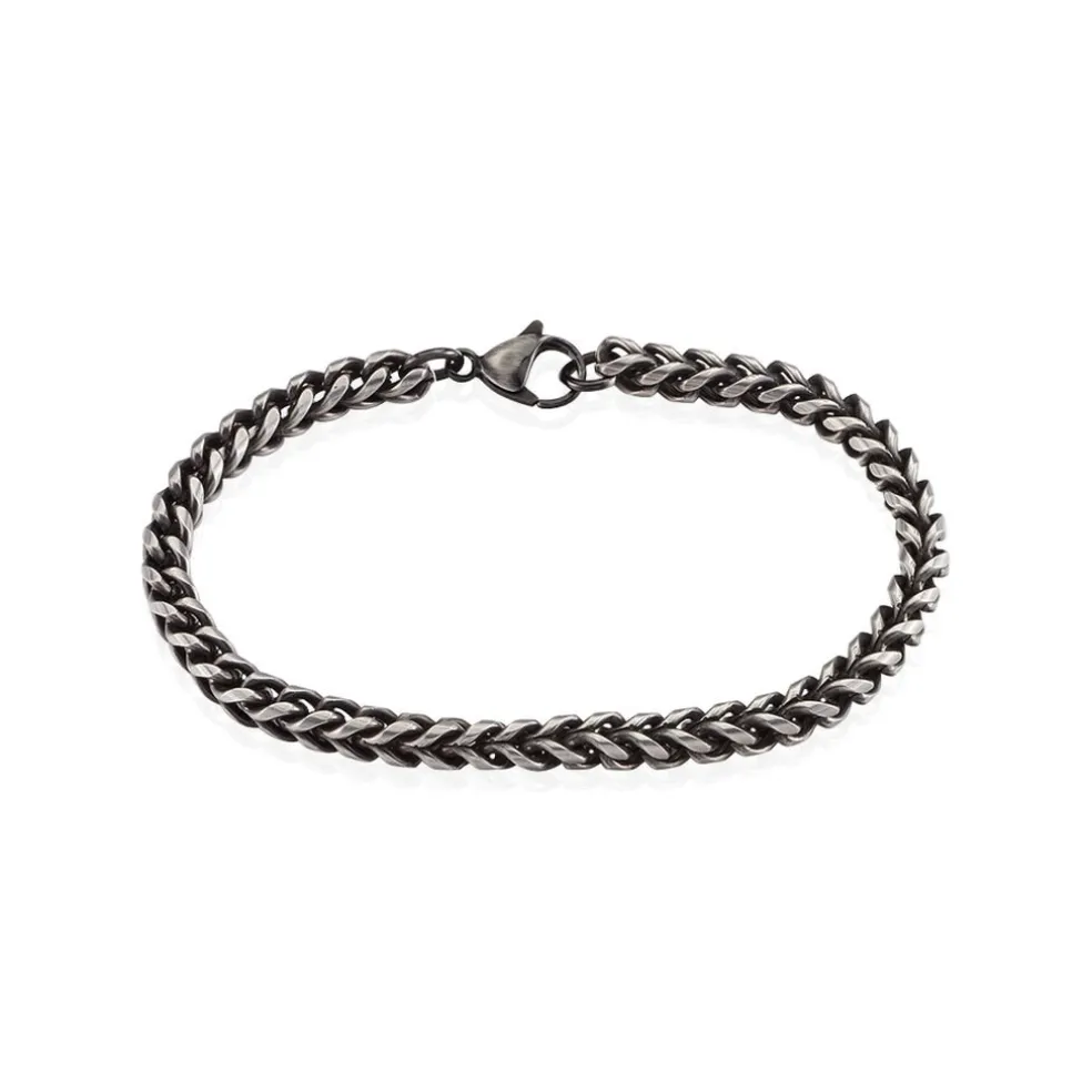 Bracelet Jasone Maille Franco Acier Gris