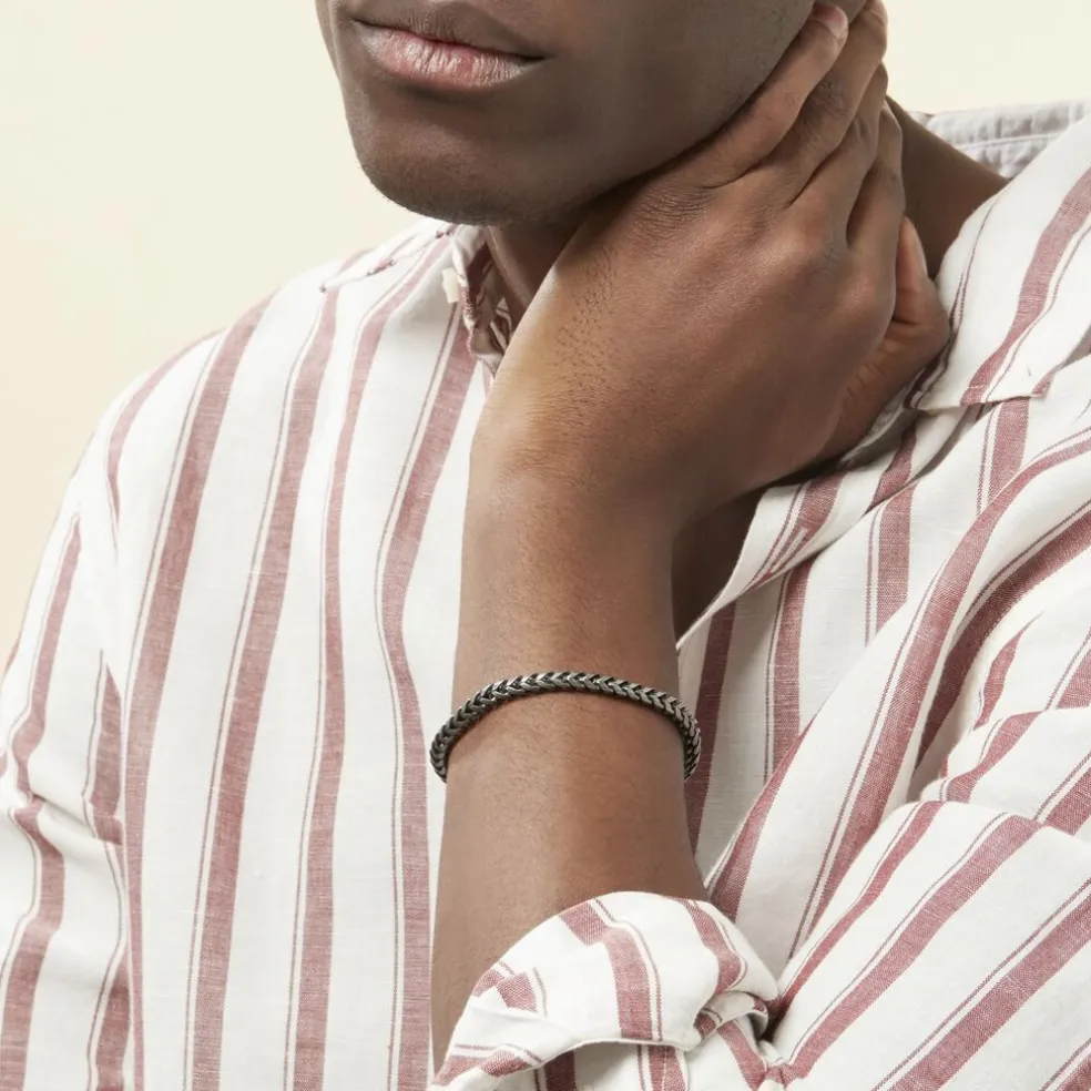 Bracelet Jasone Maille Franco Acier Gris