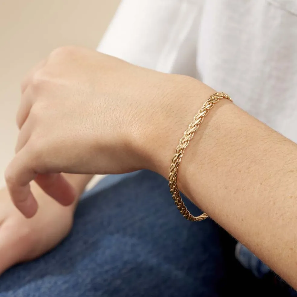 Bracelet Jayna Maille Palmier Or Jaune