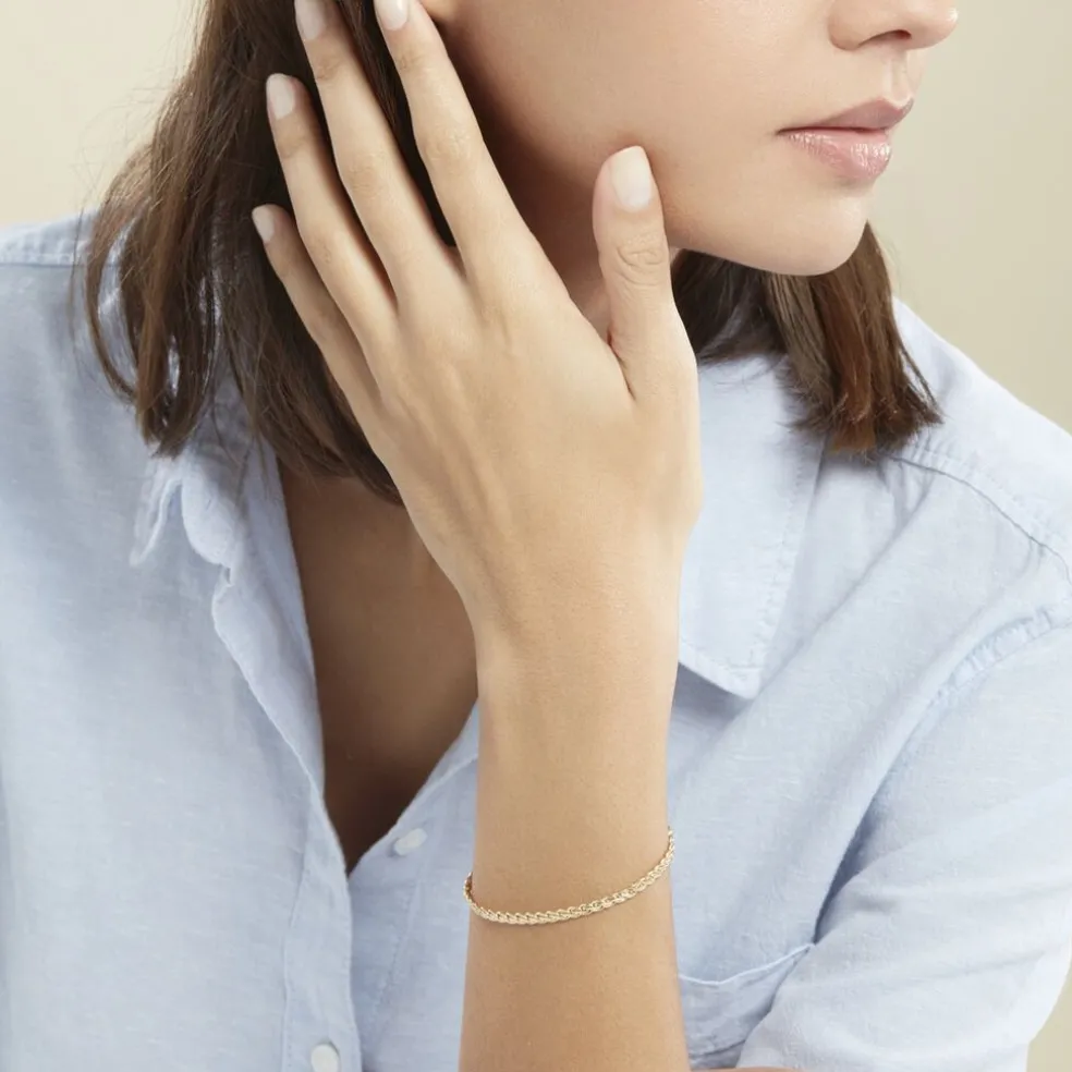 Bracelet Jayna Maille Palmier Or Jaune