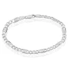Bracelet Jeremi Maille Alternee 1/3 Et Plaquettes Argent Blanc
