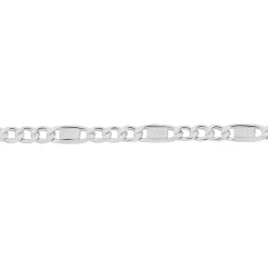 Bracelet Jeremi Maille Alternee 1/3 Et Plaquettes Argent Blanc