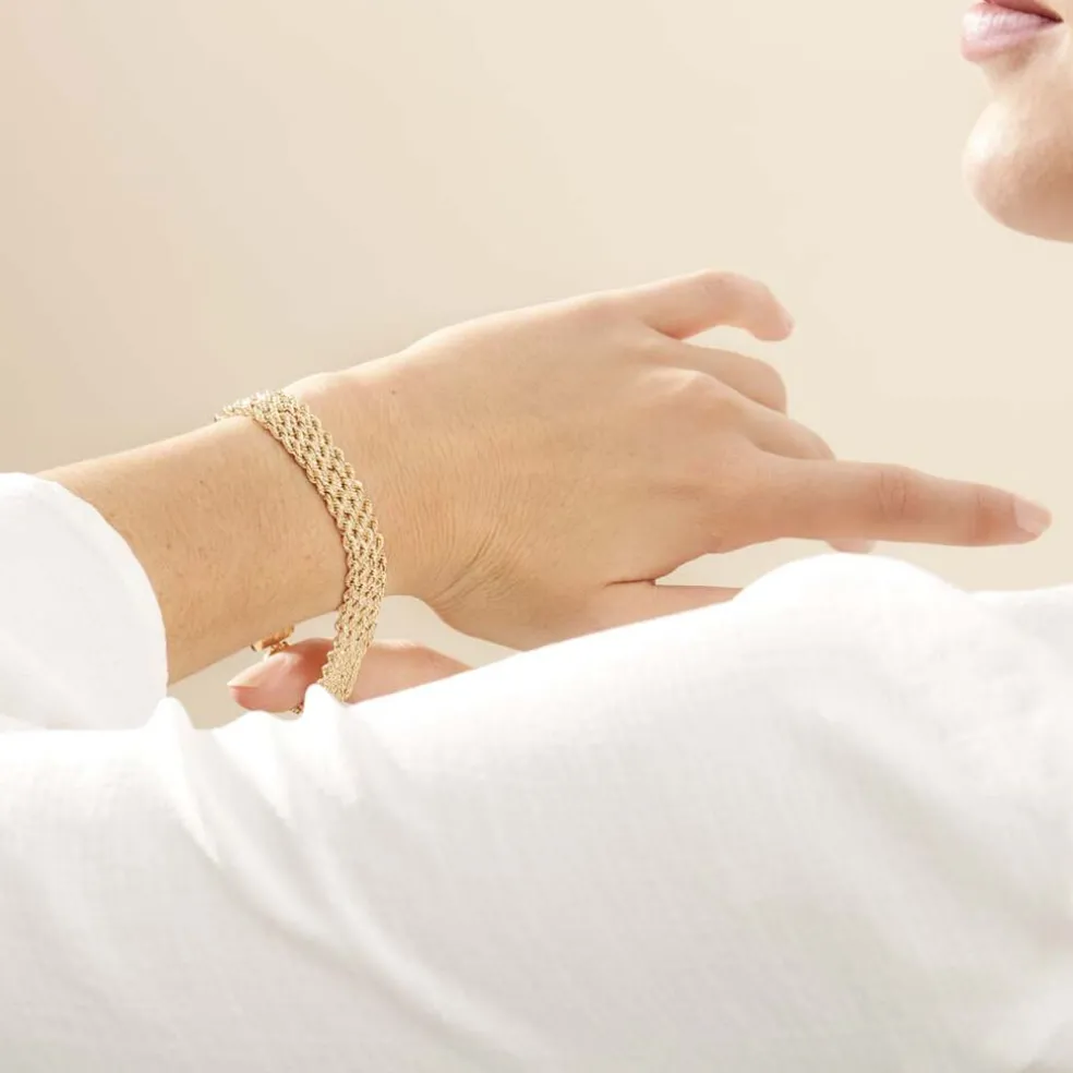 Bracelet Jerry Maille Corde 4 Rangs Or Jaune